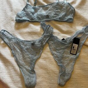 Blush Lace Bralette and Panty Set - Light Blue